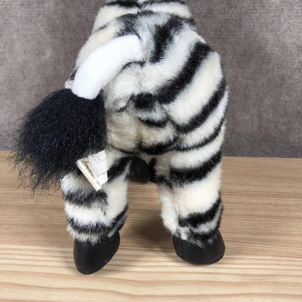 Vintage America Wego Plush Zebra Stuffed Animal 10” Standing Black White #2161 - Picture 6 of 12